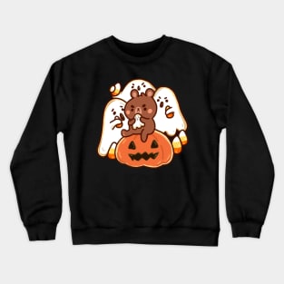 Halloween Bear Eating Ghost Sugar Cookies and Pumpkin Treats Crewneck Sweatshirt